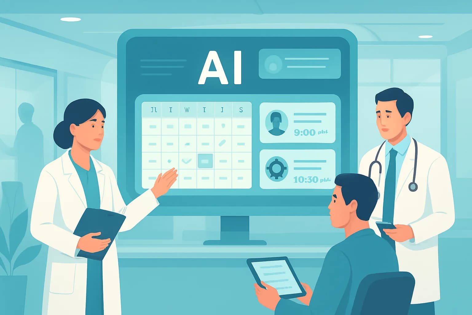 تصویری از ادغام AI در نوبتدهی پزشکی با بروزترین ابزارها